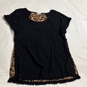 Umgee Black Leopard Print Women's Top